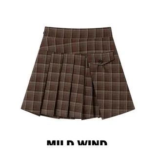High Waist Plaid Mini A-Line Pleated Skirt | YesStyle Global