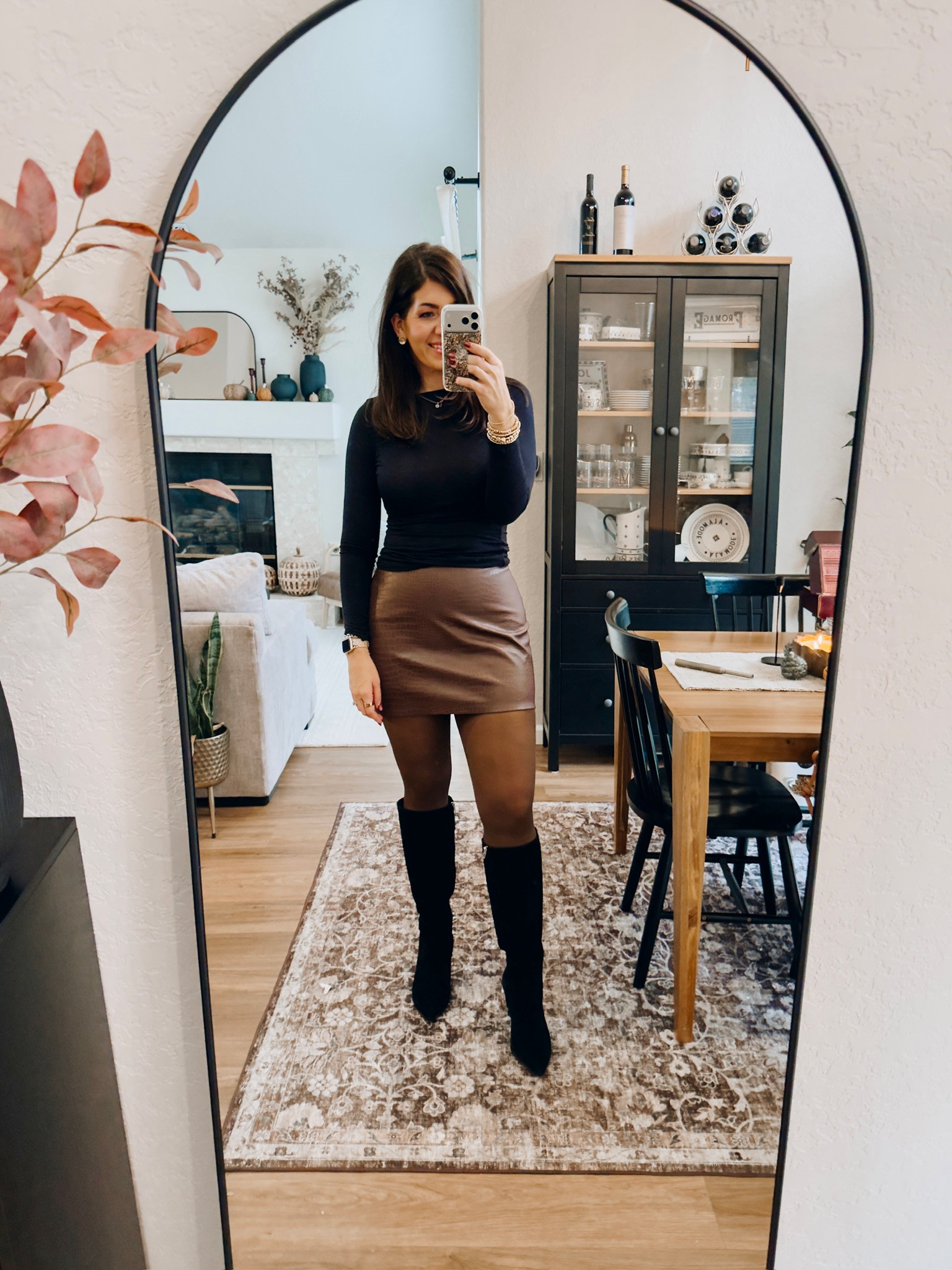 In a medium tee and medium curvy skirt

Such a cute outfit for any holiday festivity! 

A sneak peak of my Thanksgiving outfit! 


fall outfits, family photos outfits, fall family photos, jeans, boots, thanksgiving outfit, trending, midsize fall, fall outfit inspo, midsize style, casual outfit, fall colors, sweater weather, midsize fashion, fall fashion, fall chic, easy outfit, mom style, midsize mom, trending fall fashion, black too, suede skirt, brown boots#LTKStyleTip

#LTKSeasonal #LTKMidsize