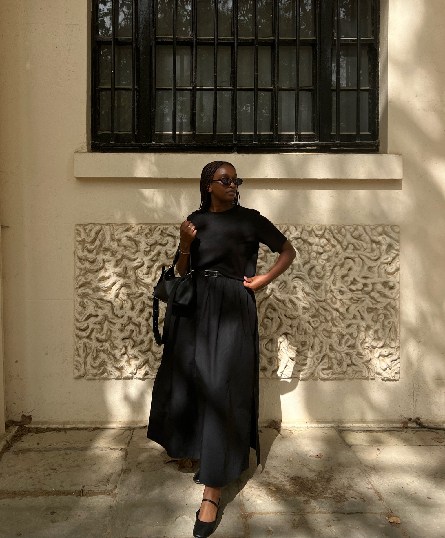 Arket, COS, ASOS, Mango, H&M, & Other Stories, all black outfit, summer style, mary jane shoes, black flats, maxi skirt, casual look

#LTKSeasonal #LTKeurope #LTKstyletip