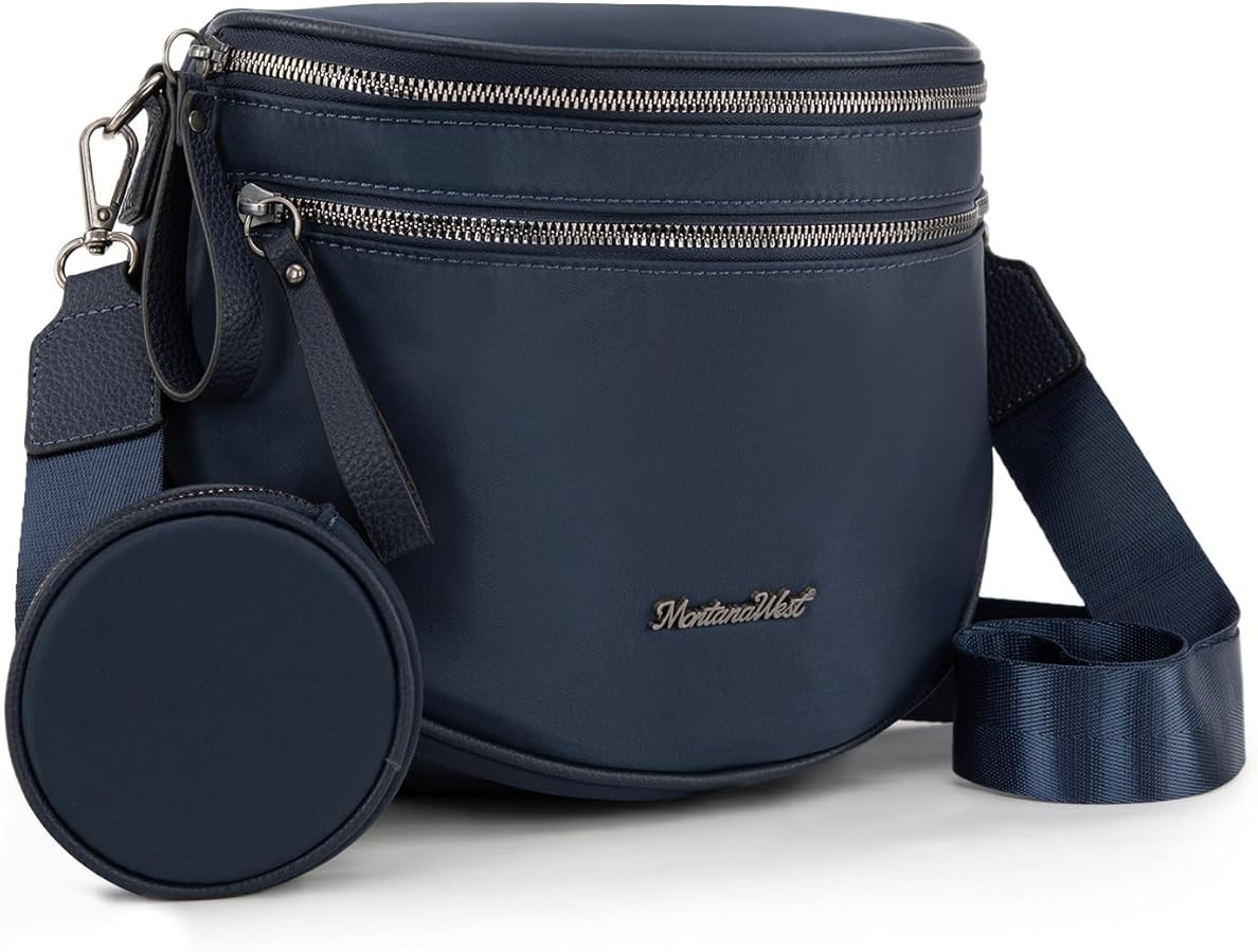 Montana West Large Bum Bag Nylon Crossbody Bags Mom Purse with with Coin Purse | Amazon (US)