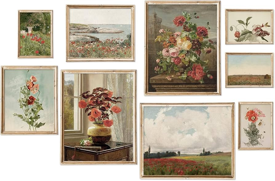 AnyDesign Spring Flower Gallery Wall Art Prints Set Vintage Oil Painting Floral Posters Retro Pap... | Amazon (US)