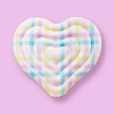 Inflatable Water Float Rainbow Gingham Heart - Stoney Clover Lane x Target | Target