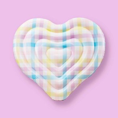 Inflatable Water Float Rainbow Gingham Heart - Stoney Clover Lane x Target | Target