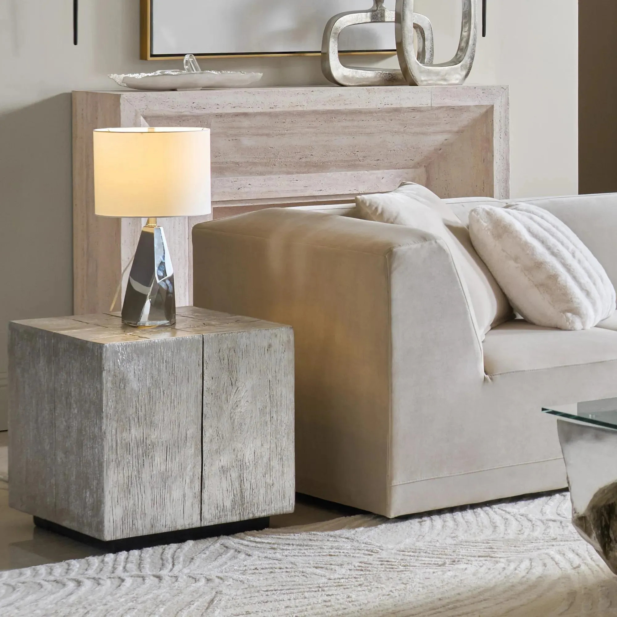Timber End Table | Grey | Side Tables | Z Gallerie | 22"W x 22"D x 22"H | Resin and Fiberglass | Z Gallerie