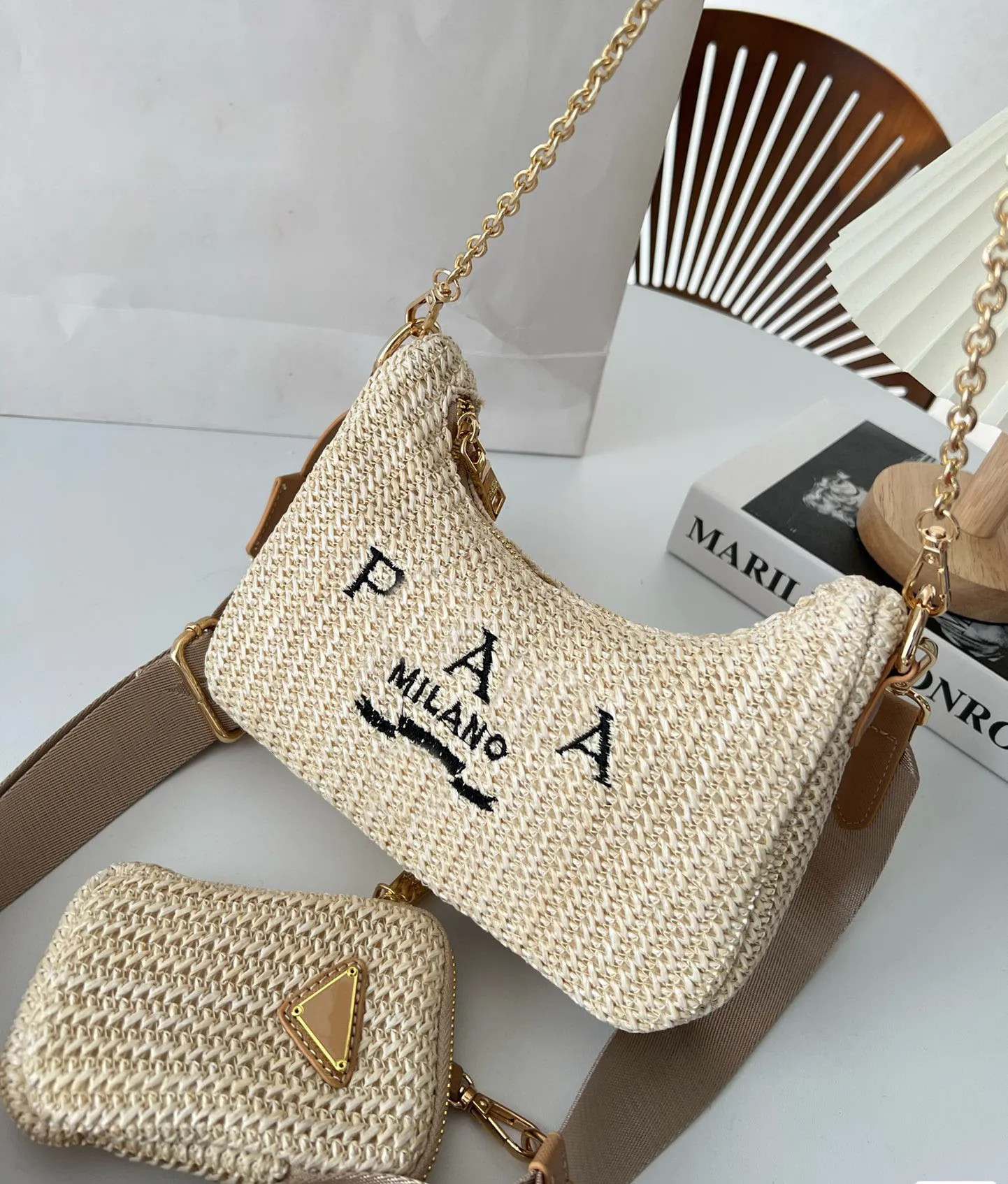 designer bags Woman Straw Bags Nylon shoulder bags Hobos Handbags underarm bag Chain Purses Desig... | DHGate