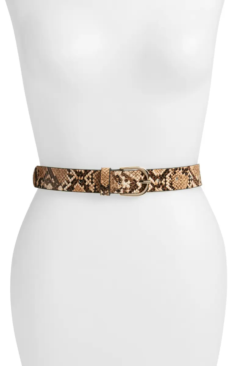 Reptile Embossed Faux Leather Belt | Nordstrom