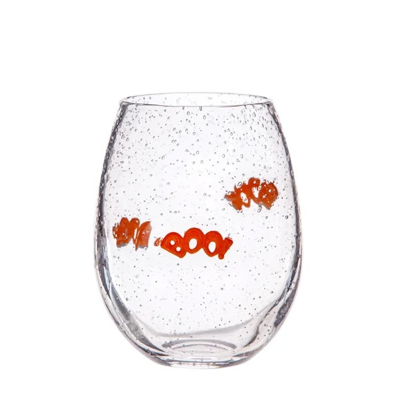 Way to Celebrate Halloween Boo Charm Bubble Stemless Wine Glass | Walmart (US)