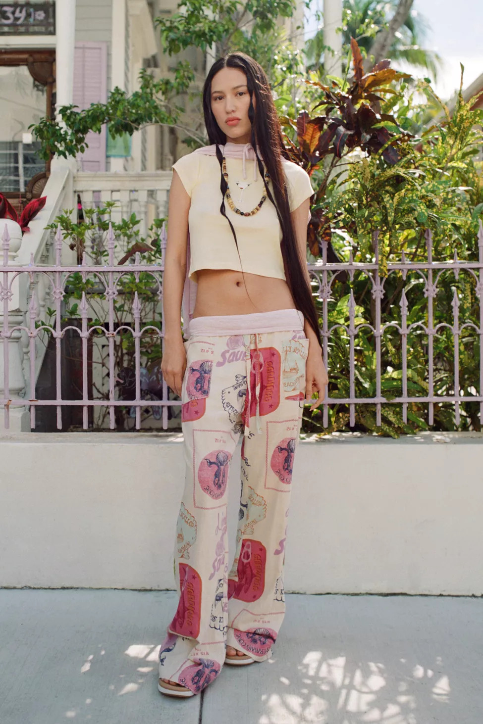 UO Amelie Linen Printed Pant | Urban Outfitters (US and RoW)