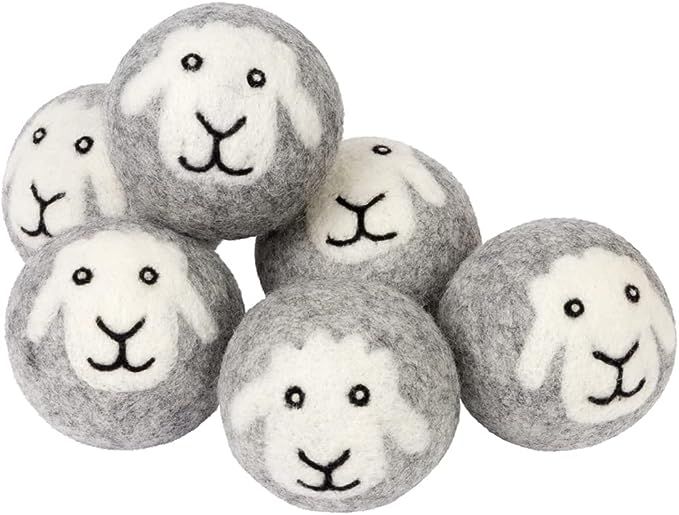 Wool Dryer Balls - Smart Sheep 6-Pack - XL Premium Natural Fabric Softener Award-Winning - Wool B... | Amazon (US)