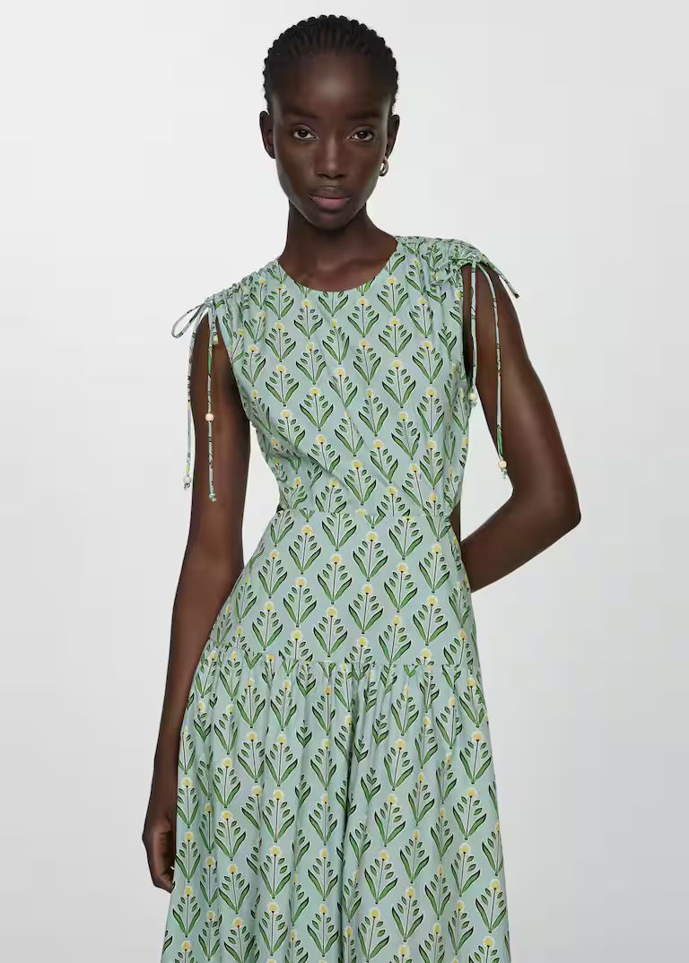 Printed dress with openings | MANGO (US)