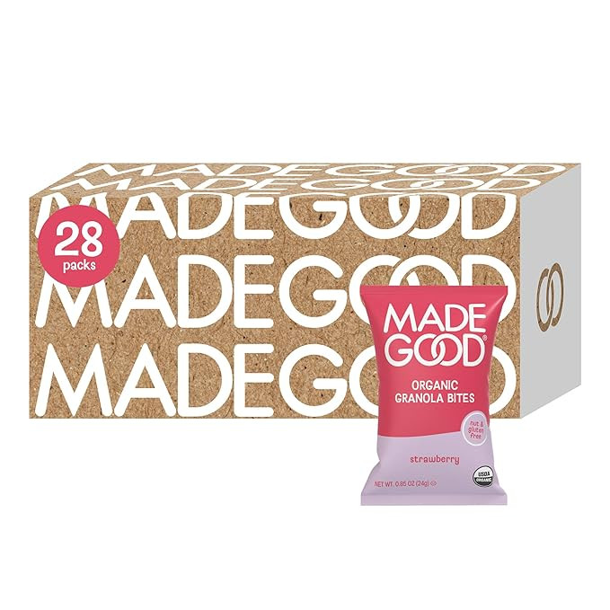 MadeGood Strawberry Granola Bites, 28 Count, Gluten Free and Organic Snacks | Amazon (US)