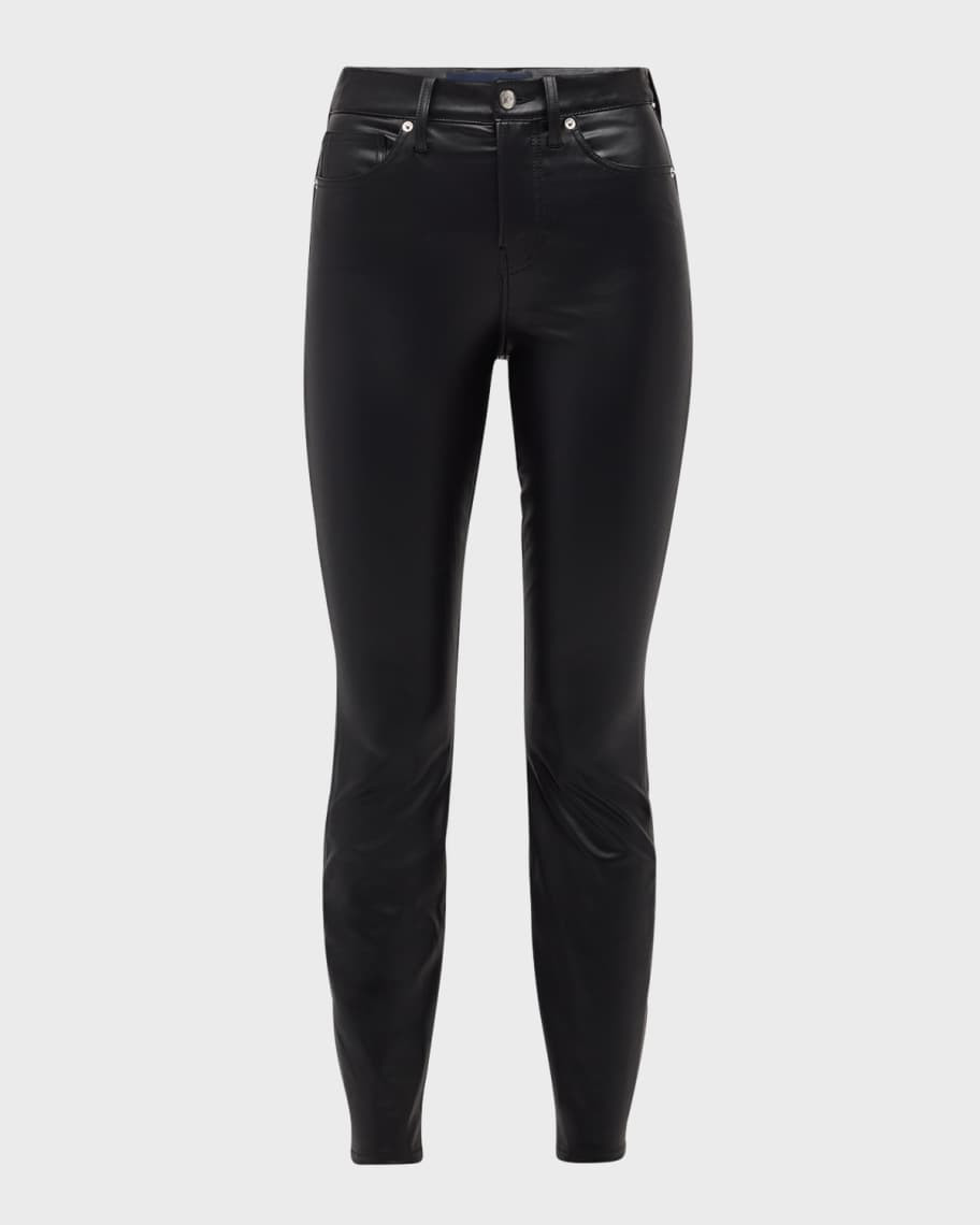 Debbie High Rise Faux-Leather Skinny Pants | Neiman Marcus
