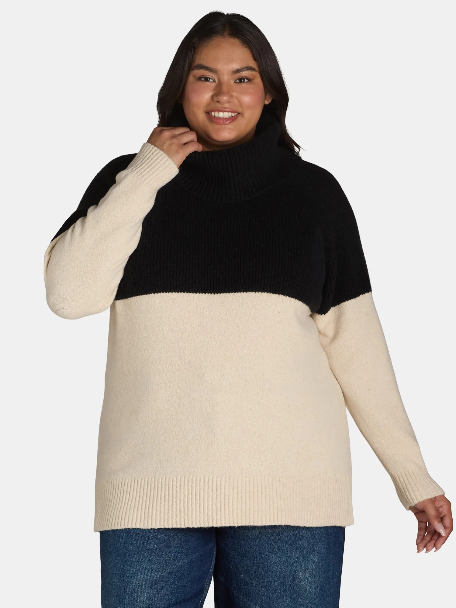 Terra and Sky Cowl Neck Sweater, Sizes 0X-4X - Walmart.com | Walmart (US)