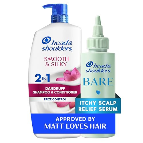 Head & Shoulders Matt Loves Hair Favorites: Smooth & Silky 2 in 1 (28.2oz) + Bare Itchy Scalp Relief Serum (4.2oz) - Dandruff Shampoo and Conditioner for Frizz Control, 0.1% Pyrithione Zinc | Amazon (US)