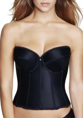 Dominique Women's Rachelle Satin Strapless Bustier, Black, 32 A | Belk