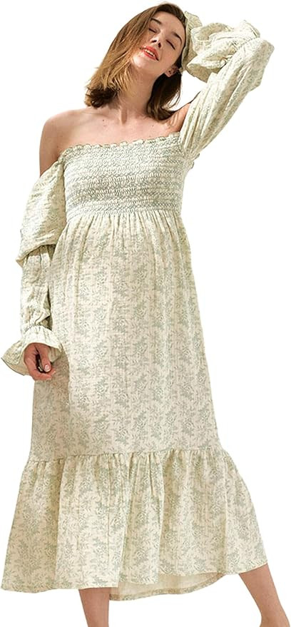 NOTHING FITS BUT Women’s Soft Cotton Muslin Dress, Everyday Stretchable Haru Maternity Gown, Id... | Amazon (US)