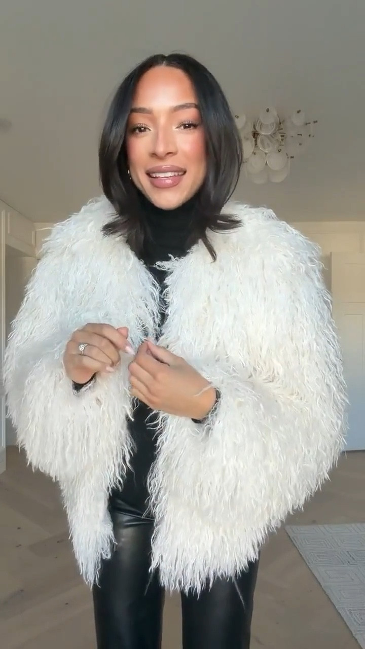 Use code AFNENA for an extra 15% OFF Abercrombie! Their Black Friday sale is happening now 20-50% off everything!! Wearing size M black long sleeve top, size M faux fur coat and size 26 long black faux leather maternity leggings 

Holiday outfit 
Holiday party outfit 
Winter outfit 
Winter fashion
Faux fur coat 

#LTKHoliday #LTKSaleAlert #LTKCyberWeek