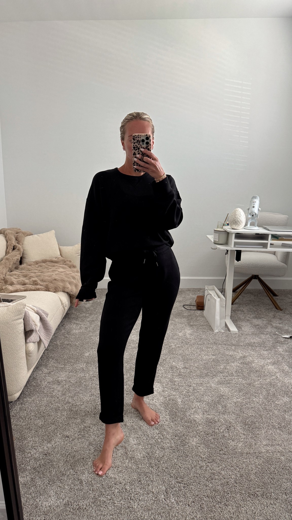 Spanx air essentials set perfect for travel, comfy lounge ootd! Crewneck top with tapered leg lounge pant - wearing small in both 

#LTKSpringSale