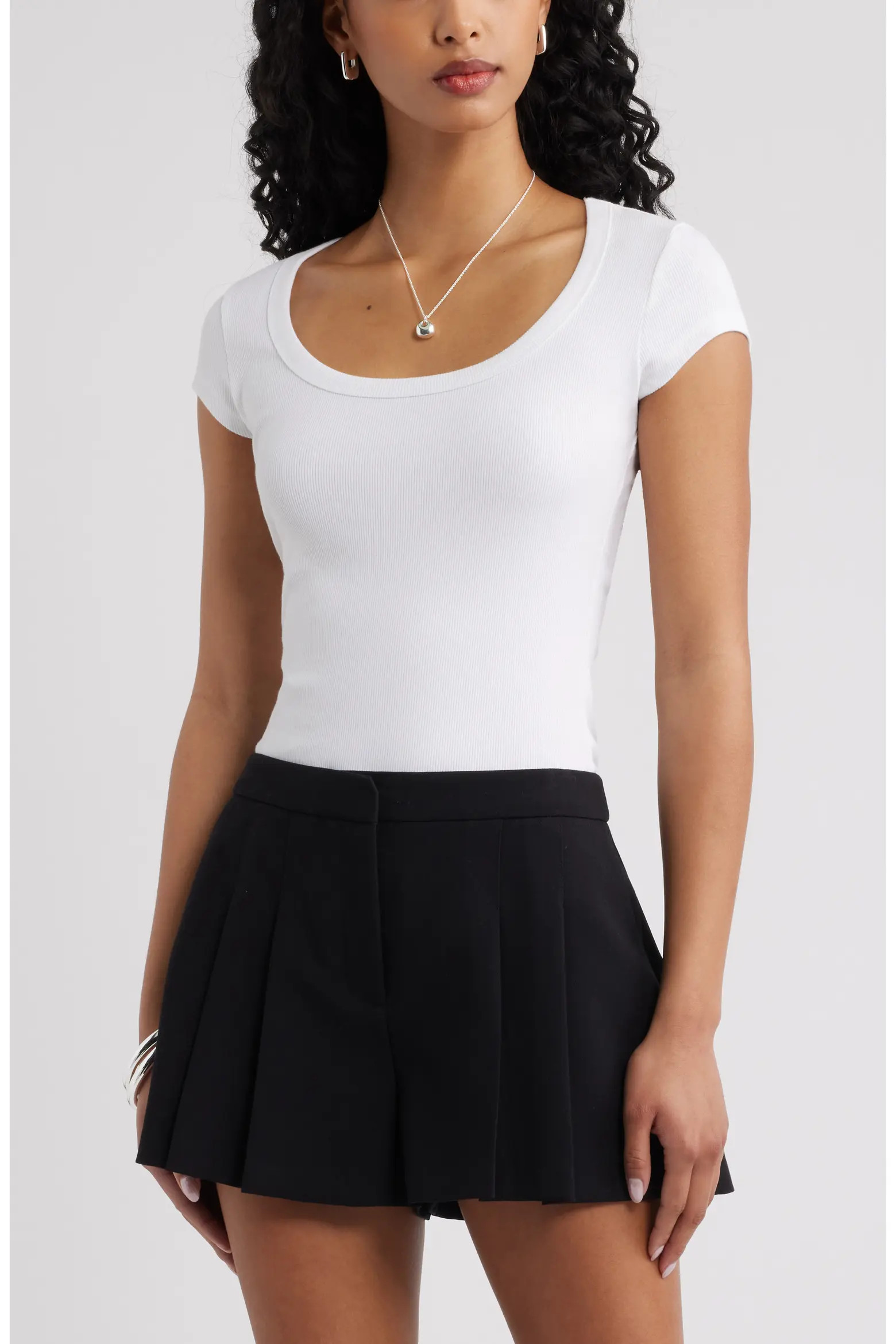 Scoop Neck Stretch Cotton T-Shirt (Women) | Nordstrom | Nordstrom