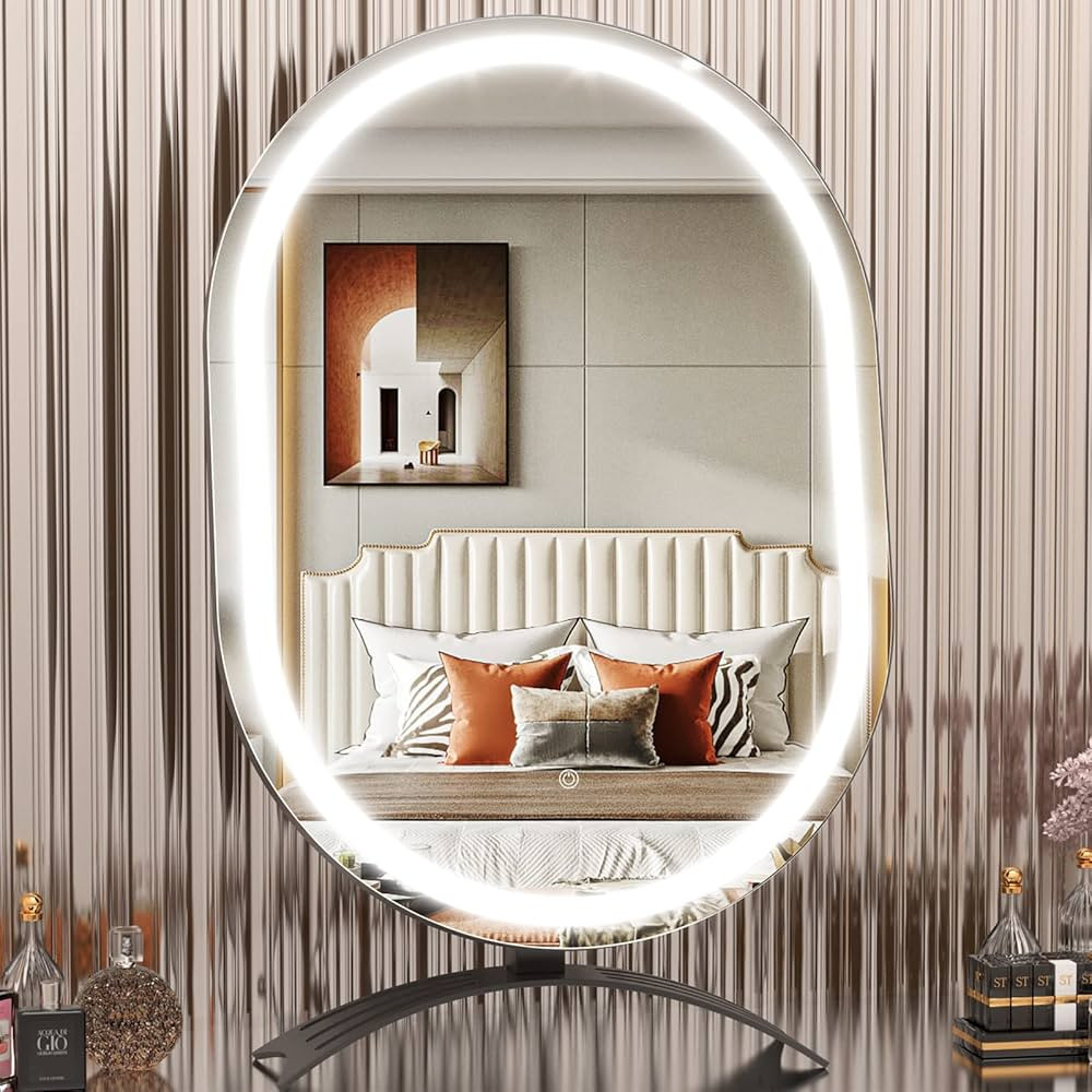 Hasipu Vanity Mirror with Lights, 16"x24" Lighted Makeup Mirror Oval Mirror,LED Makeup Mirror wit... | Amazon (US)