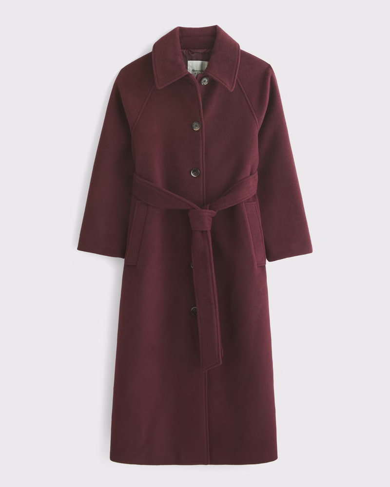 Women's Belted Wool-Blend Coat | Women's Coats & Jackets | Abercrombie.com | Abercrombie & Fitch (US)
