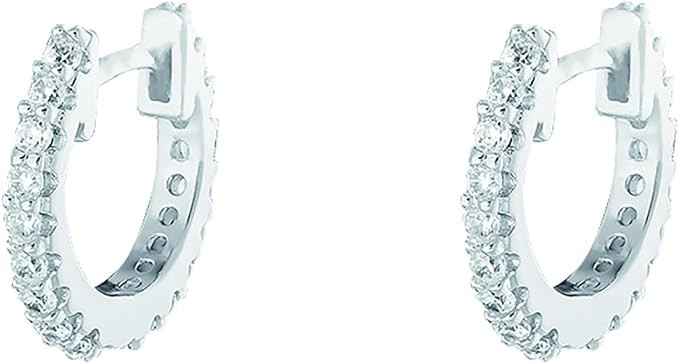 Boucles d'oreilles créoles Agatha Austral argent | Amazon (FR)