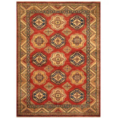 One-of-a-Kind Jevon Hand-Knotted Red/Ivory 5'10" x 8' Wool Area Rug | Wayfair North America