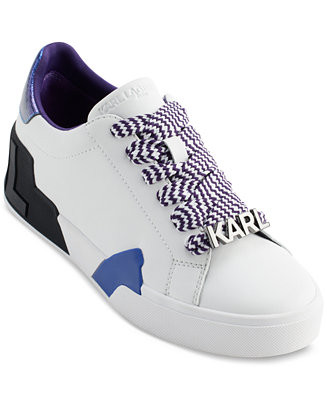 KARL LAGERFELD PARIS Women's Melora Lace-Up Low-Top Sneakers - Macy's | Macy's