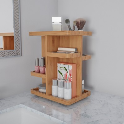 Hastings Home 8-Compartment Eco-Friendly Rotating Bamboo Makeup Organizer - 10.25" x 12.8" | Target