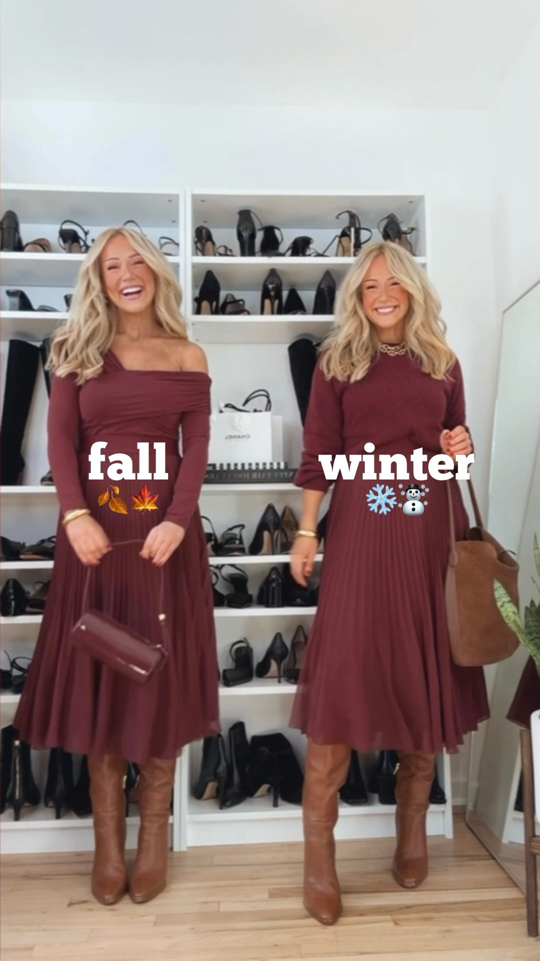 Fall vs. winter styling 💫✨ *outfits are from last year, linking alternative options for anything that’s sold out now 💕💕