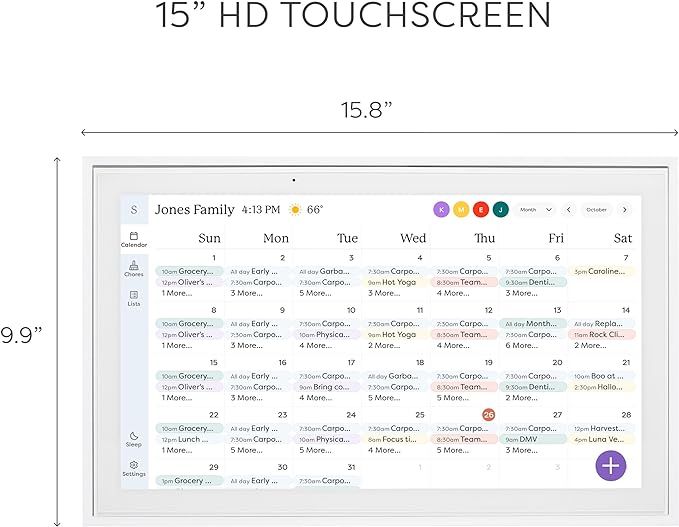 Skylight Calendar: 15 inch Digital Calendar & Chore Chart, Smart Touchscreen Interactive Display ... | Amazon (US)