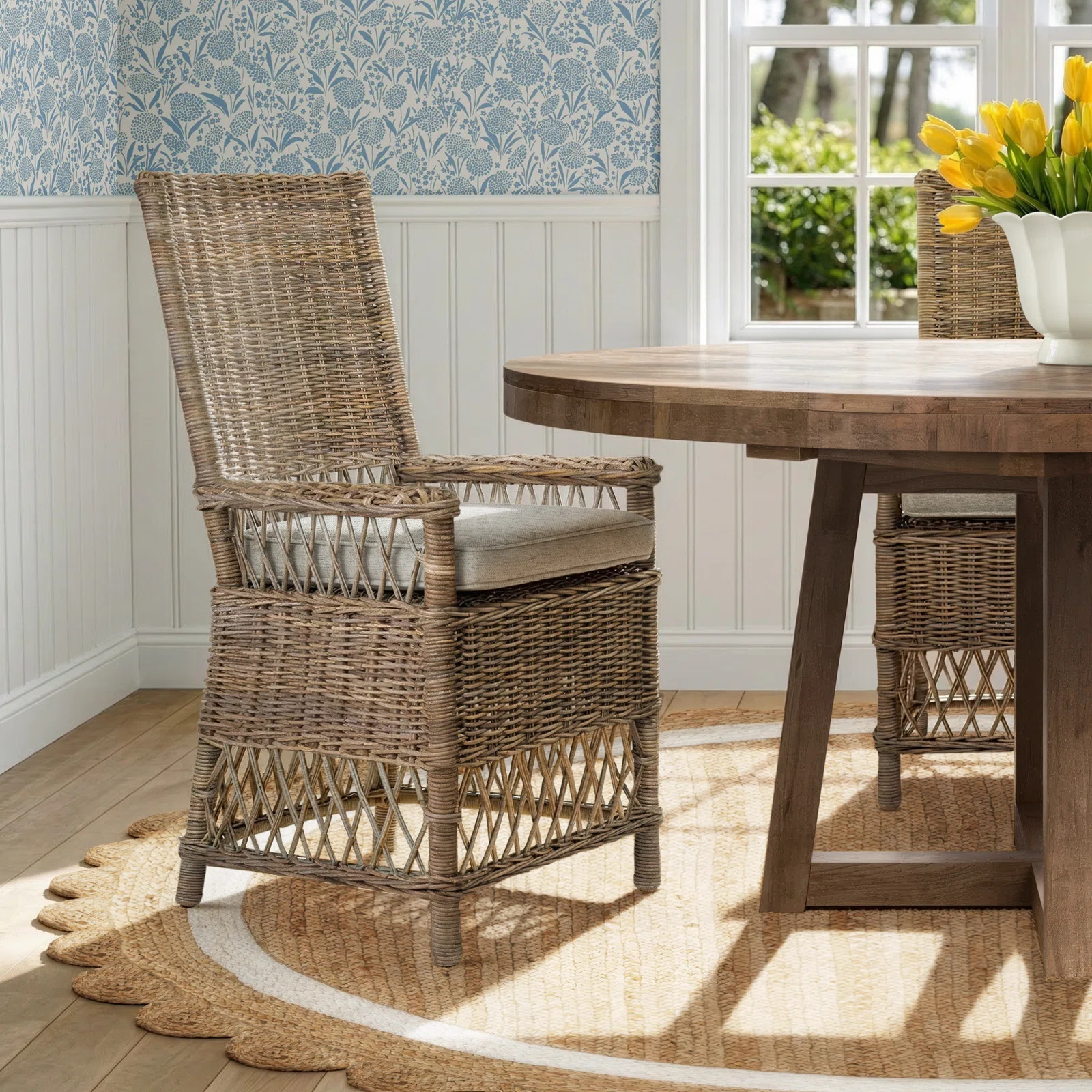 Lynnford Wicker Arm Chair | Birch Lane