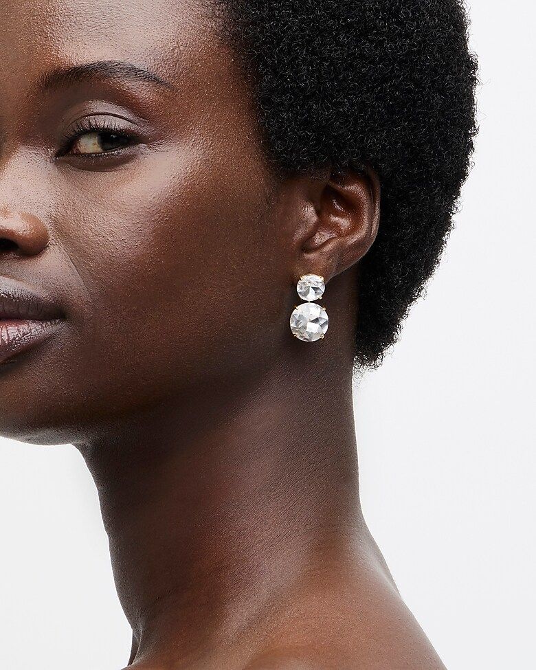 Faceted-crystal drop earrings | J.Crew US