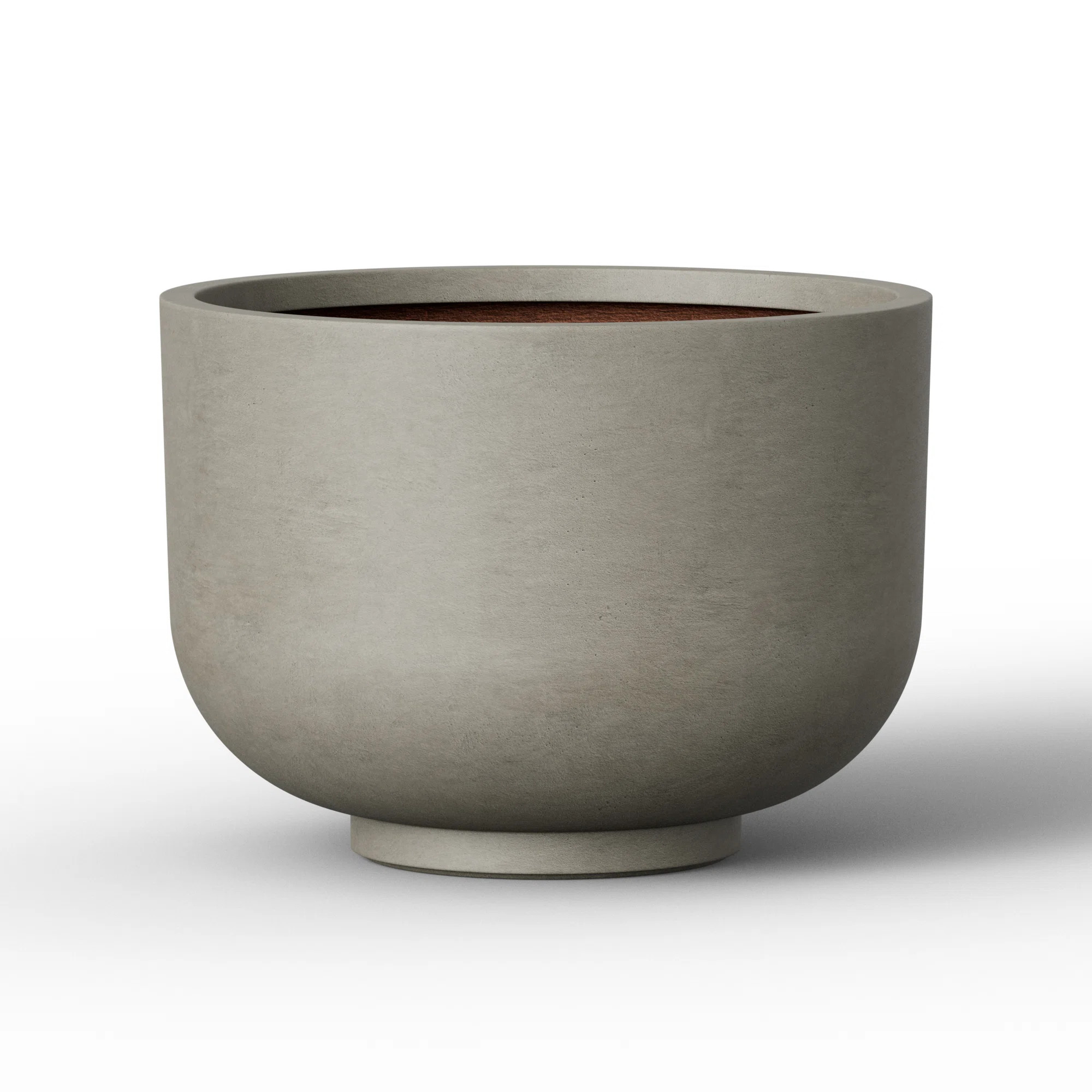14 in. Medium Stone Gray(Upgraded Interior) Concrete Planter / Pot Lightweight Planter Bowl with ... | Wayfair North America