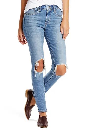 Women's Levi's 721 Ripped High Waist Skinny Jeans, Size 24 - Blue | Nordstrom