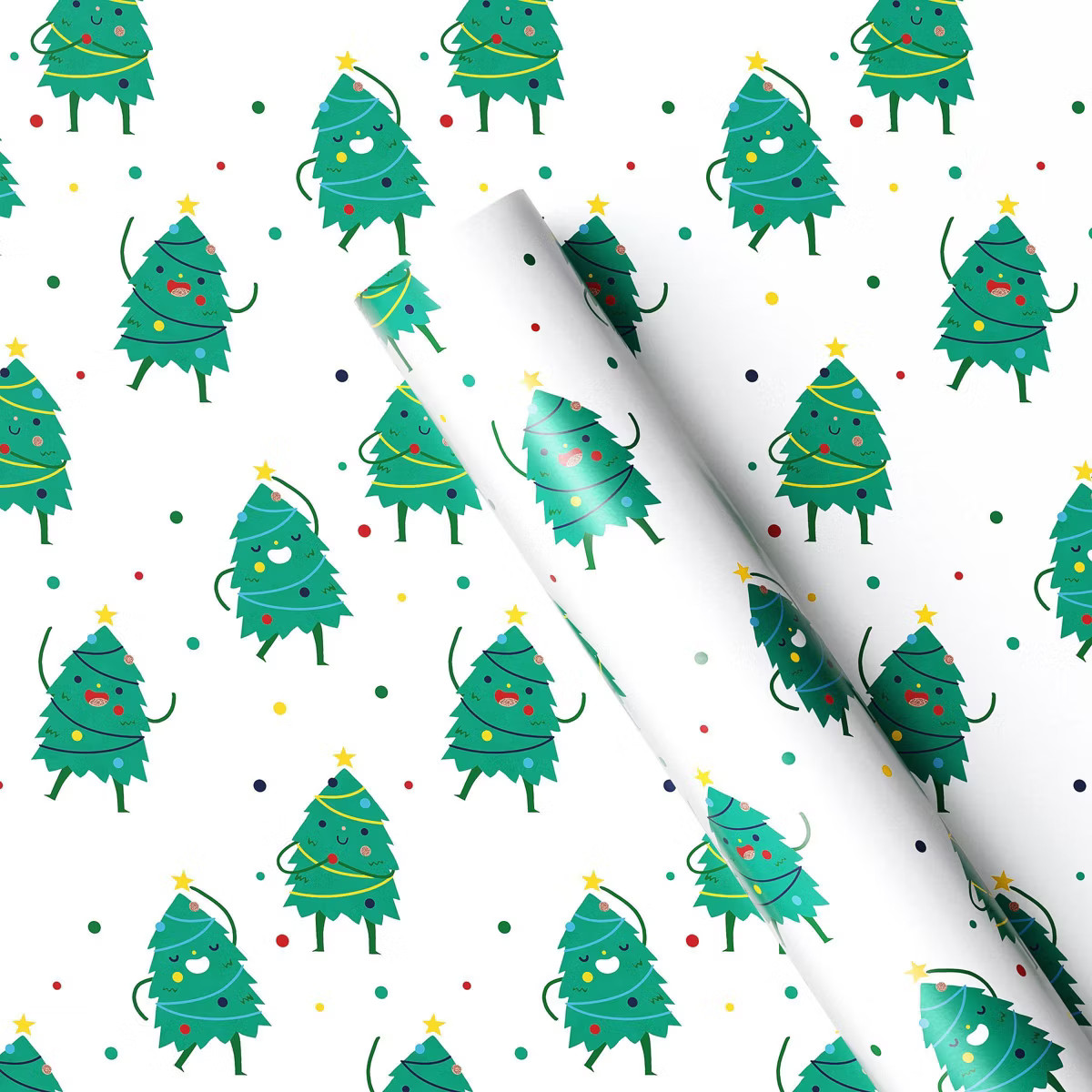 50 sq ft Festive Trees Christmas Gift Wrap White - Wondershop™ | Target