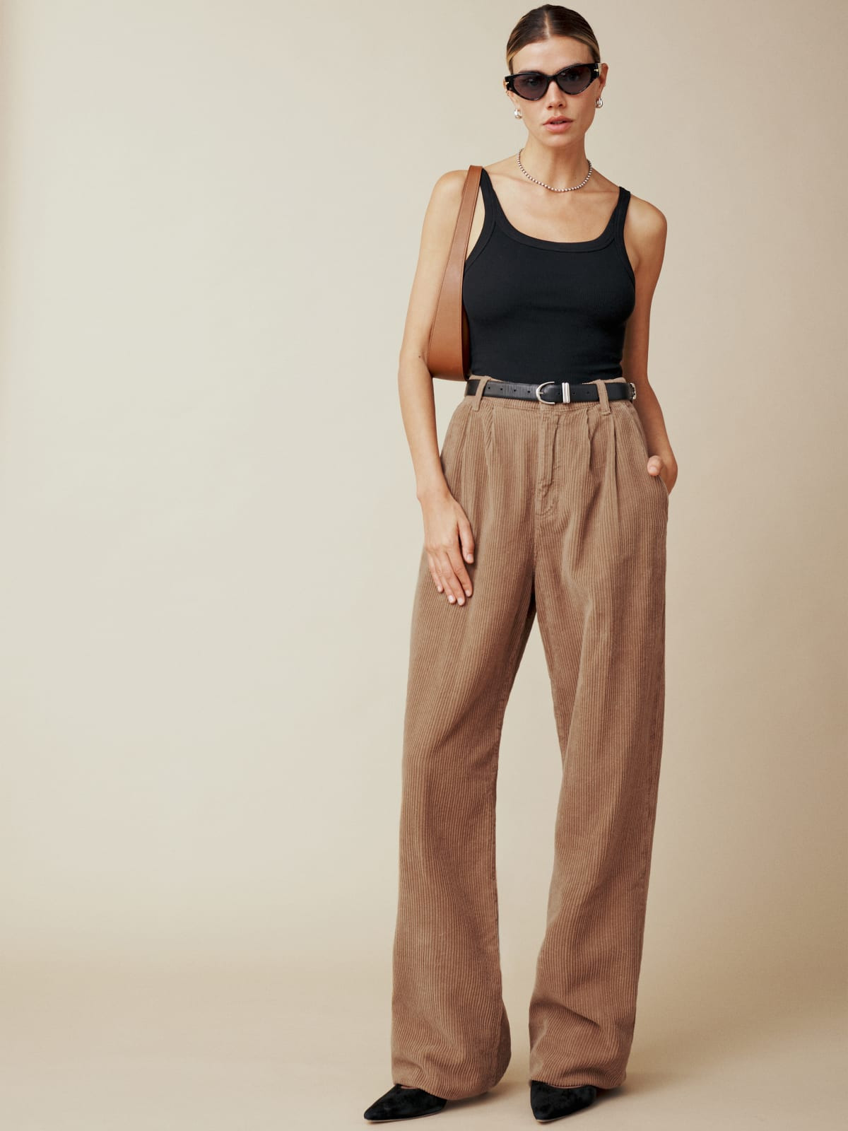 Montauk Pleated High Rise Corduroy Pants | Reformation (Global)