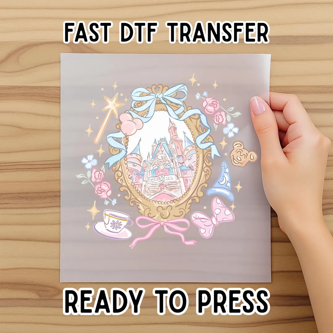 Coquette Bow Disney Castle Dtf, Magic Kingdom Girly Disney Girl Trip Dtf, Fantasia Baby Dtf, Walt... | Etsy (US)