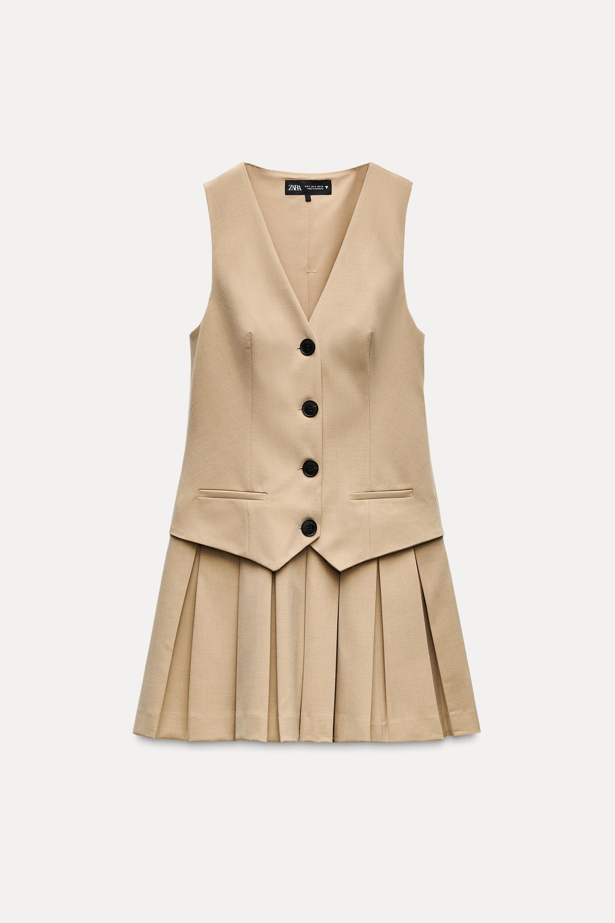 BOX PLEAT VEST DRESS | Zara US