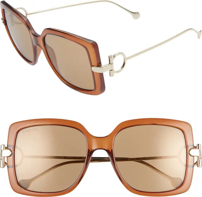 FERRAGAMO Salvatore Ferragamo Gancio 55mm Square Sunglasses | Nordstromrack | Nordstrom Rack