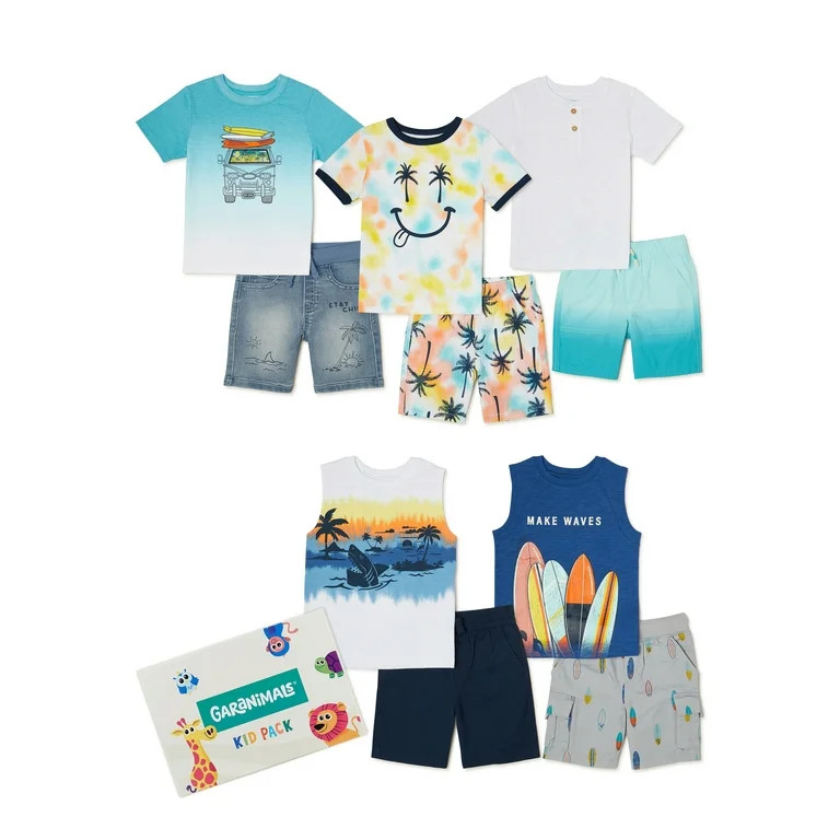 Garanimals Baby and Toddler Boys’ T-Shirt, Tank Top and Shorts Kid-Pack Outfit Set, 10-Piece, S... | Walmart (US)