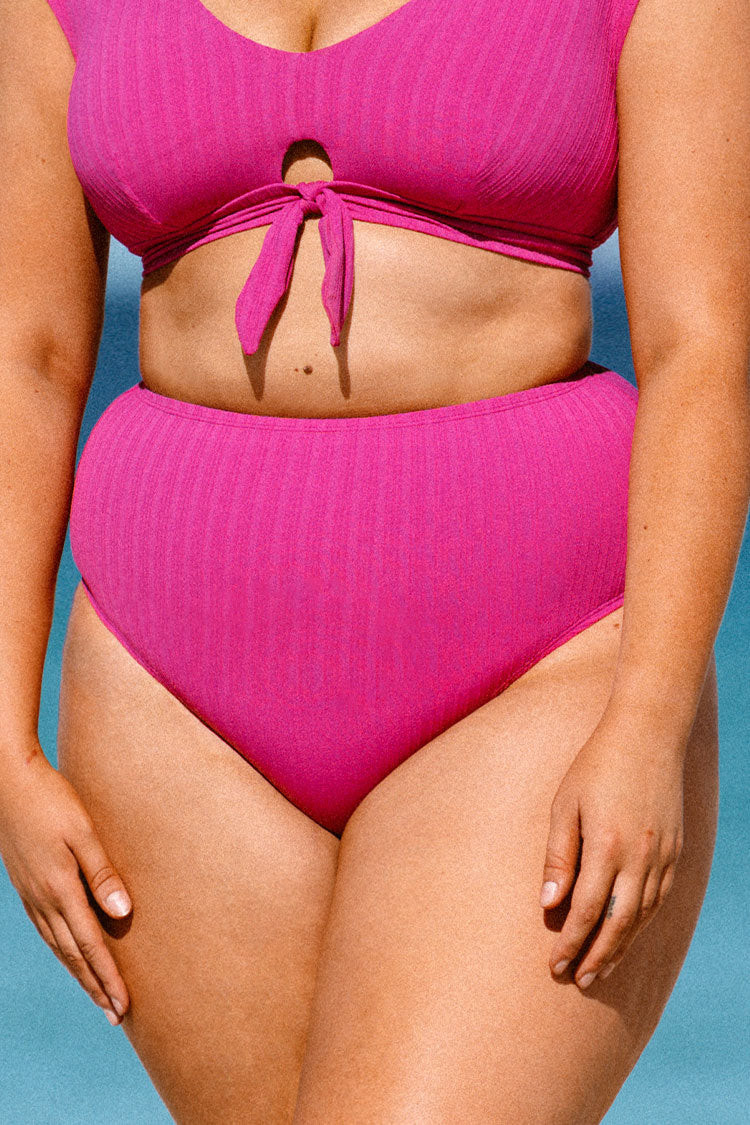 Breezy Rib Classic High Waist Plus Size Bikini Bottom | Cupshe