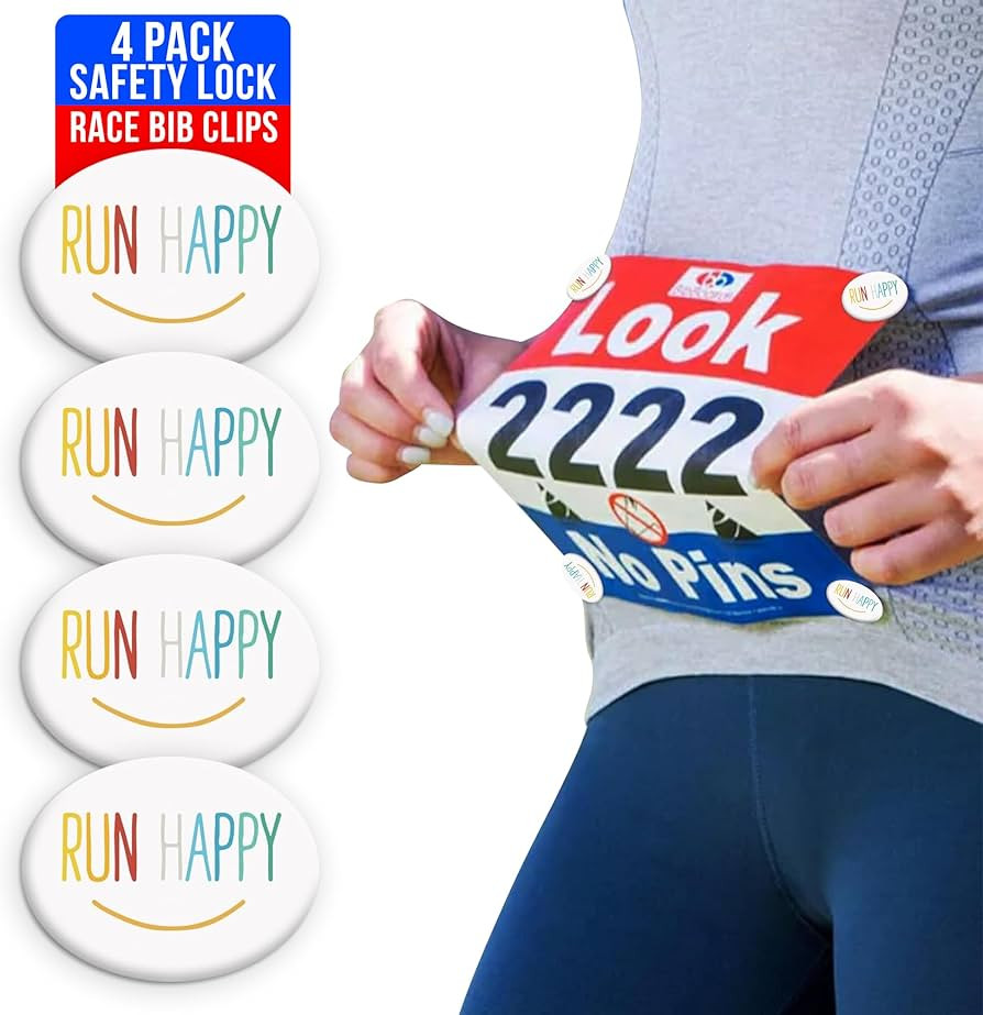 bibSNAPS Race Bib Clips - Safety Lock Fasteners - Secures Running, Marathon, Cycling and Event Nu... | Amazon (US)