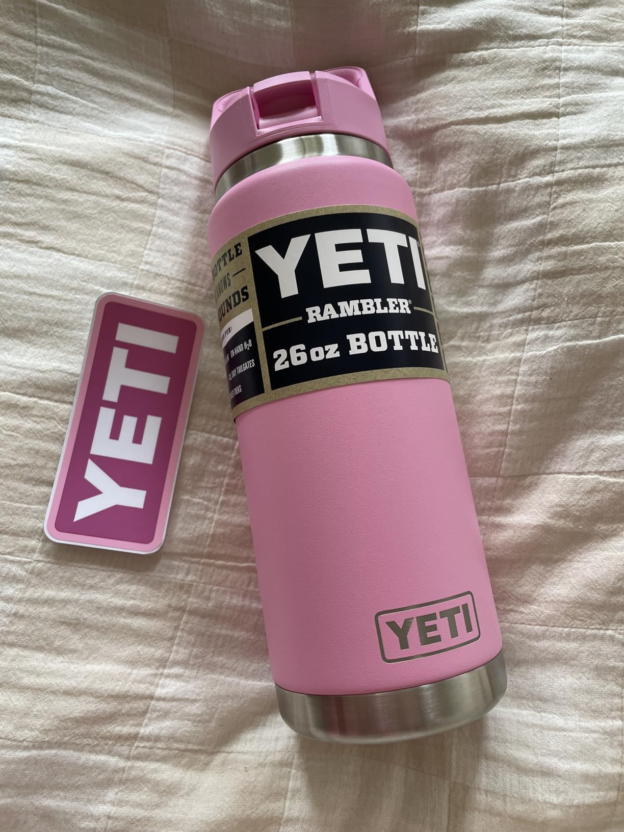 YETI Rambler 26 oz Bottle, Vacuum Insulated, Stainless Steel with Straw Cap, Coral | Amazon (US)