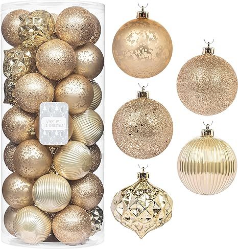 Every Day is Christmas 35ct 70mm/ 2.75" Christmas Ornaments, Shatterproof Christmas Tree Ornament... | Amazon (US)