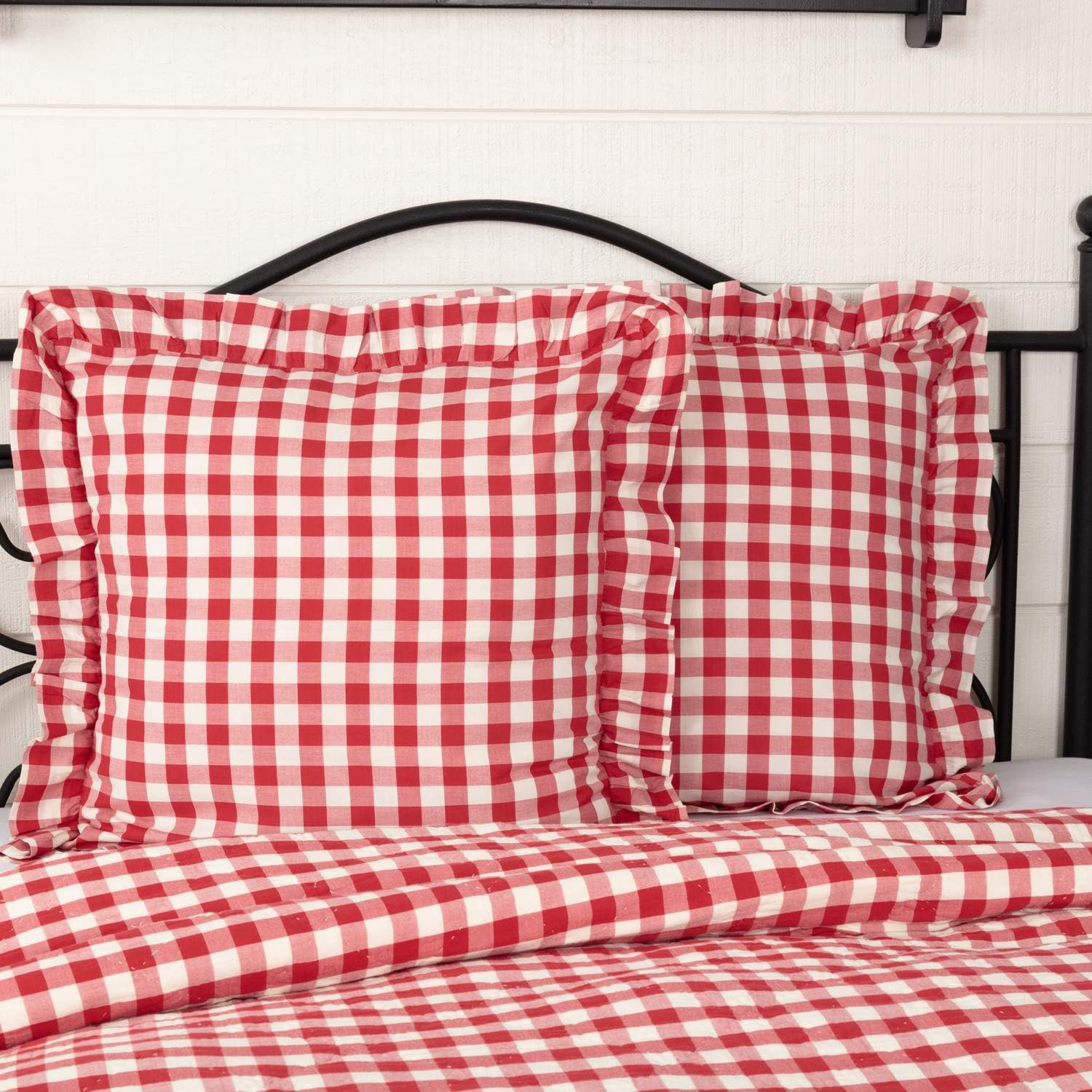 Amazon.com: VHC Brands Annie Buffalo Check Bedding Accessory, Euro Sham 26x26, Red : Home & Kitch... | Amazon (US)
