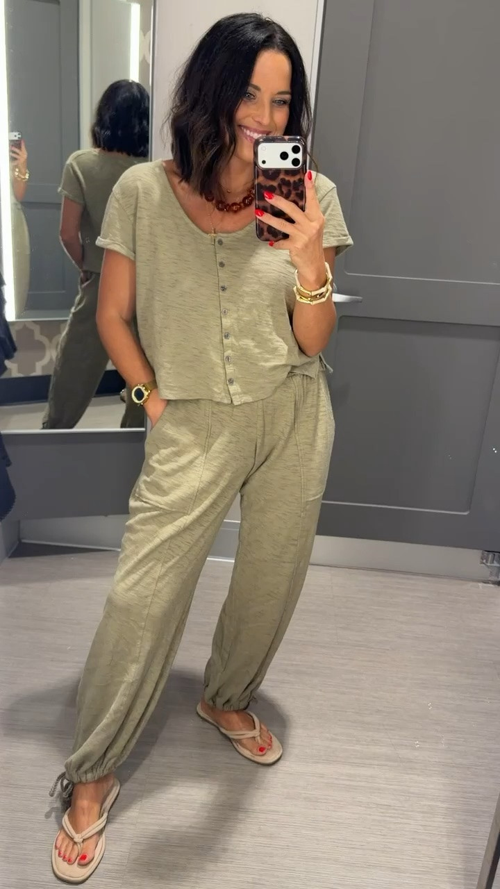 This Target set is such an easy everyday outfit!! The olive color is so good for transitioning into fall and I love the relaxed fit + oversized pockets. Comfy enough for running errands but still looks cute and put together! Wearing an XS 🤎

#targetstyle #targetfinds #targetfashion #targetoutfit #affordablefashion #casualoutfit #falloutfit #fallfashion #ltkfashion #ltkunder50