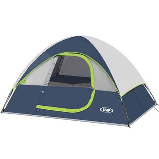Deep Blue 4-Person Camping Tents, Waterproof Windproof Tent with Rainfly Easy Set up-Portable Dome Tents for Camping | The Home Depot