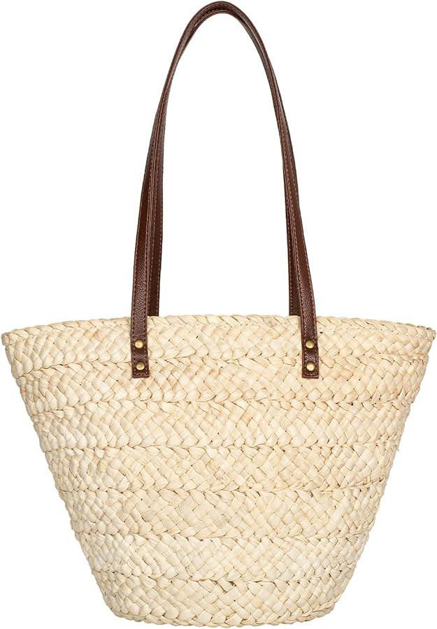 Joryin Beach Tote Bag for Women, Straw Shoulder Bag,Natura Fibre,Hand Woven Bags for Summer, Natu... | Amazon (US)