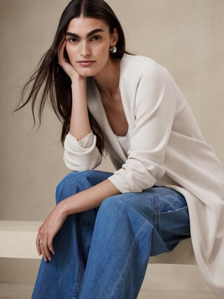 Long Open-Front Sweater | Banana Republic Factory